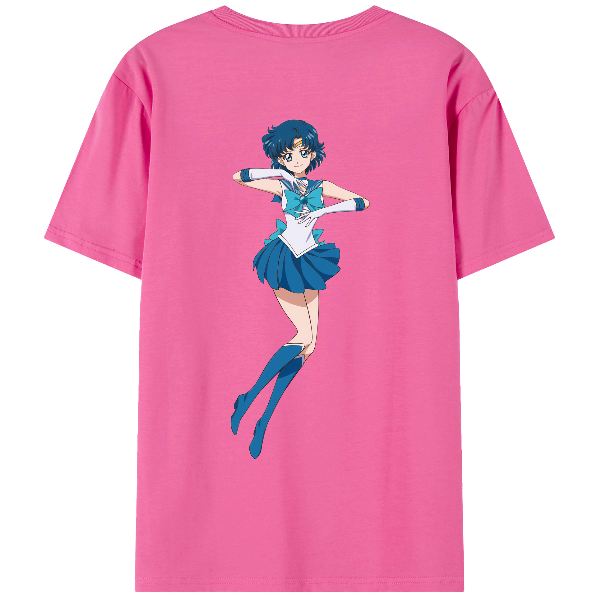 （画像用） 美少女戦士セーラームーン 水野 亜美 みずの あみ Sailor Moon Mizuno Ami レディース半袖Tシャツ(バックプリント)